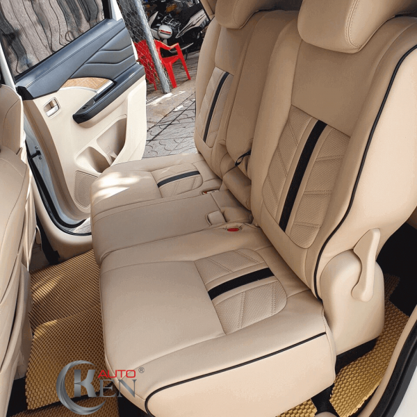Áo bọc ghế Xpander may kiểu mẫu 4 Kem phối Đen Áo bọc ghế Xpander may kiểu mẫu 4 Kem phối Đen