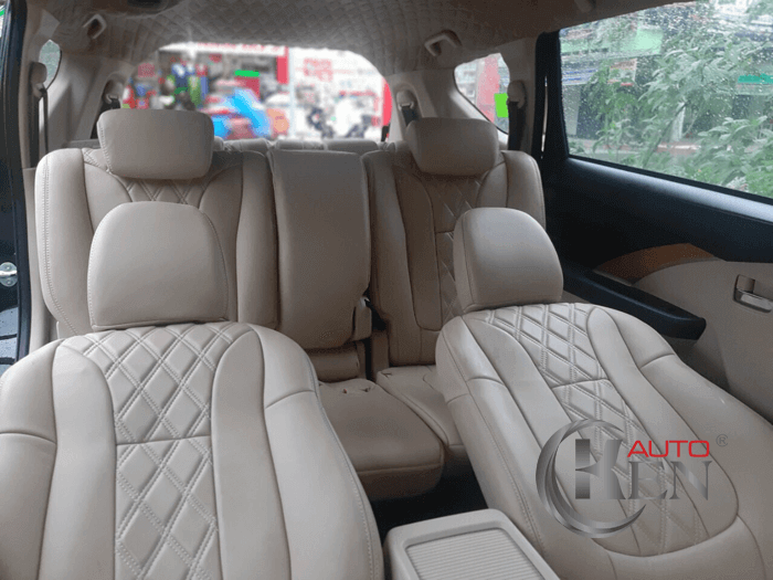 Áo bọc ghế Xpander mẫu 3 màu Kem Đan Caro Áo bọc ghế Xpander mẫu 3 màu Kem Đan Caro