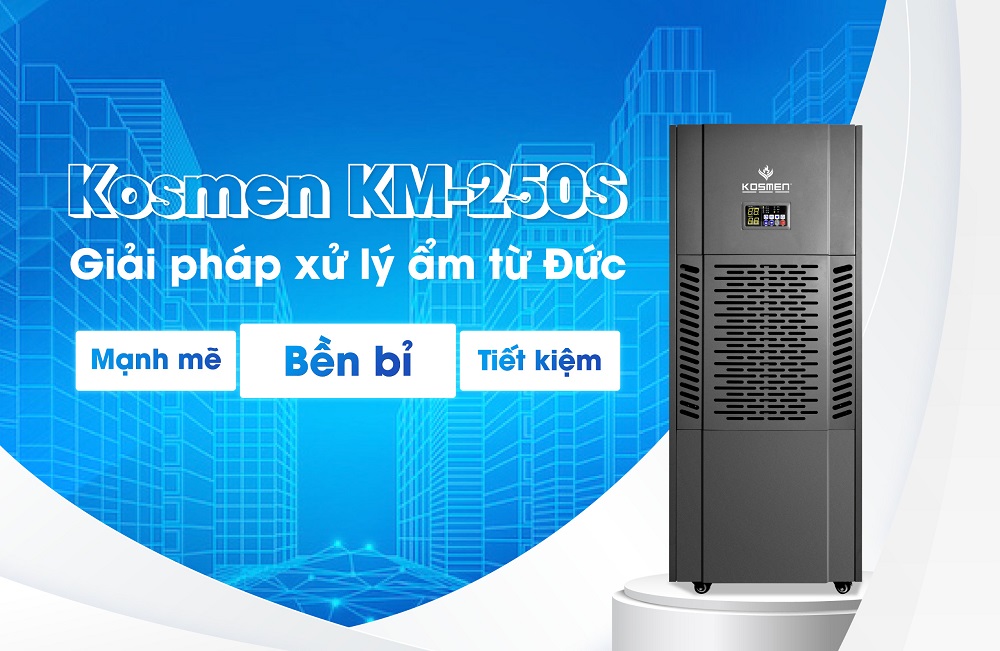 Máy hút ẩm công nghiệp Kosmen KM-250S giải pháp xử lý ẩm toàn diện cho mọi ngành nghề