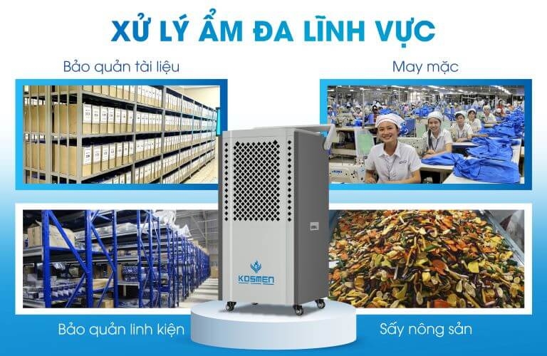 Máy hút ẩm Kosmen KM-150S bảo vệ hàng hóa khỏi ẩm mốc, độ ẩm cao
