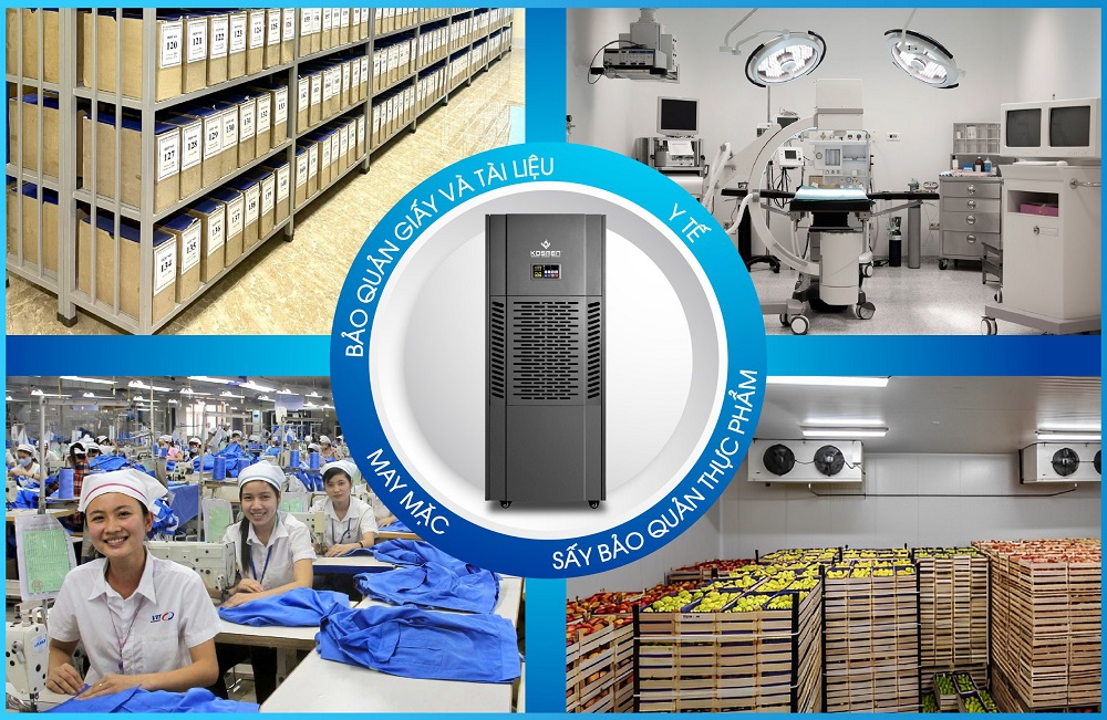 Máy hút ẩm công nghiệp Kosmen ứng dụng trong đa lĩnh vực