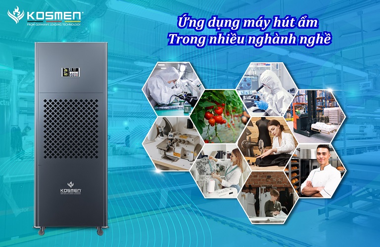 Máy hút ẩm Kosmen KM-210S được ứng dụng trong nhiều ngành nghề