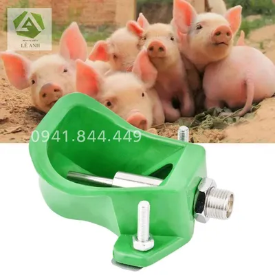 CHÉN NHỰA CÓ NÚM CHO HEO, BÒ, DÊ, CỪU UỐNG NƯỚC MÀU XANH LÁ