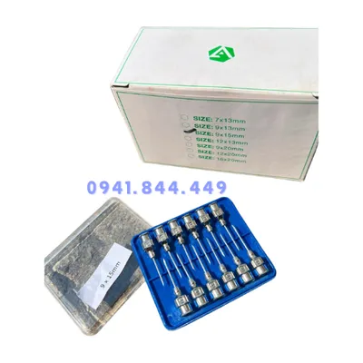 Kim tiêm 9*15 (vỏ xanh, 1 vỉ 12 kim)
