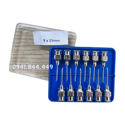 Kim tiêm 9*15 (vỏ xanh, 1 vỉ 12 kim)
