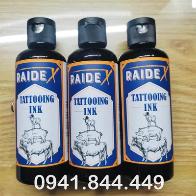 MỰC XĂM RAIDEX MÀU ĐEN 100ML