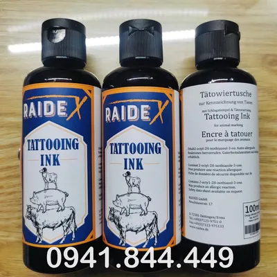 MỰC XĂM RAIDEX MÀU ĐEN 100ML
