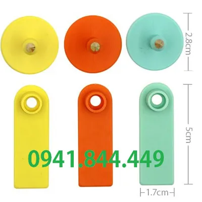 THẺ TAI KHÔNG SỐ E ĐỦ MÀU, ĐÁNH DÂU VẬT NUÔI (HEO, DÊ, CỪU...) (18*53mm)