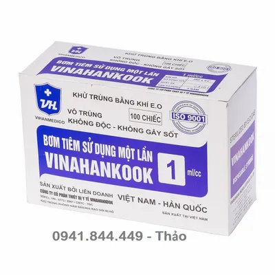 Bơm tiêm, xilanh sử dụng một lần VINAHANKOOK loại 1ML