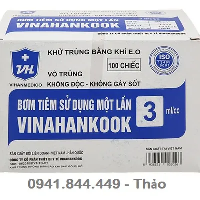 Bơm tiêm, xilanh sử dụng một lần VINAHANKOOK loại 3ML