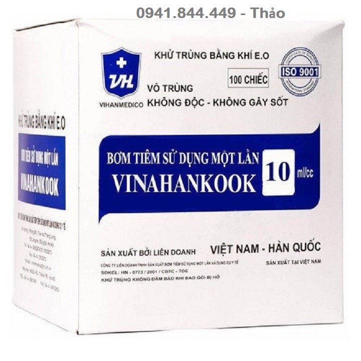 Bơm tiêm, xilanh sử dụng một lần VINAHANKOOK loại 10ML