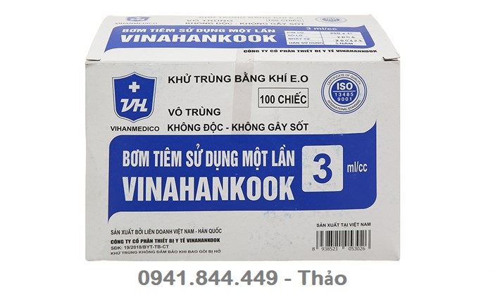Bơm tiêm, xilanh sử dụng một lần VINAHANKOOK loại 3ML