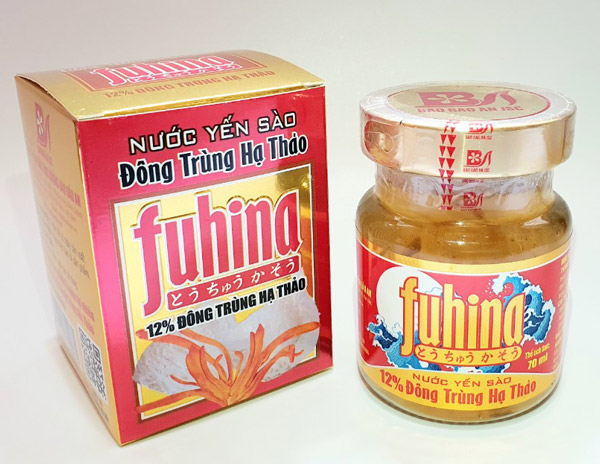Nước Yến sào Đông trùng hạ thảo FUHINA lọ 70ml