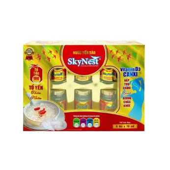 Nước yến sào SkyNest Vitamin D3 Canxi - Hộp quà 6 lọ