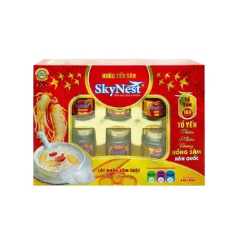 Nước yến sào SkyNest Hồng sâm - Hộp quà 6 lọ