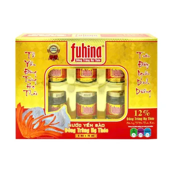 Nước yến sào đông trùng hạ thảo Fuhina 12% - Hộp quà 6 lọ