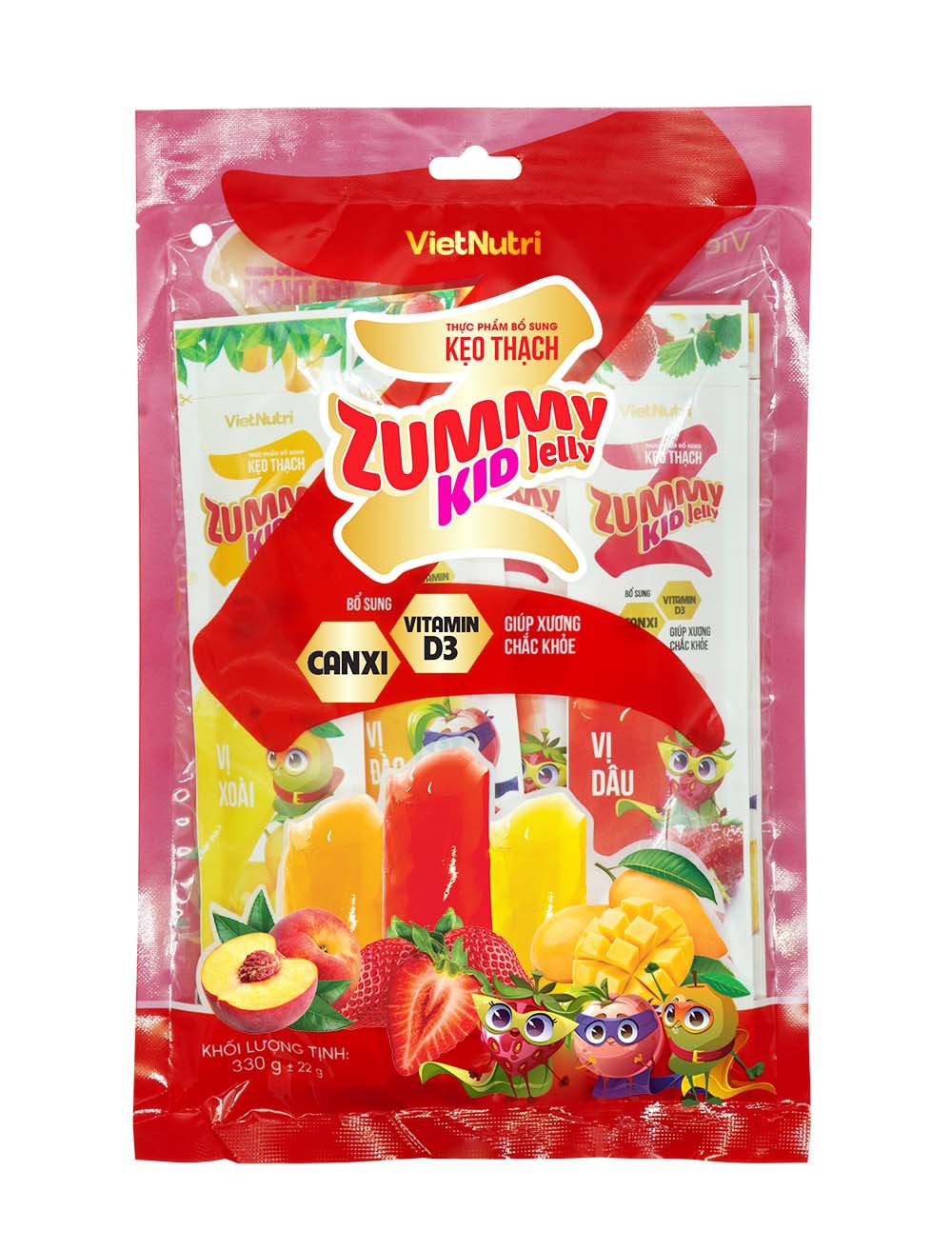 Thực phẩm bổ sung Kẹo thạch Zummy Kid Jelly - Túi 330 gram 