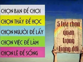 NGƯỜI TRẺ VÀ 5 LỰA CHỌN QUAN TRỌNG NHẤT CUỘC ĐỜI