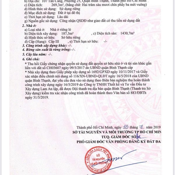 Bán toà nhà 107 Tân Cảng, P. Thạnh Mỹ Tây, Quận Bình Thạnh