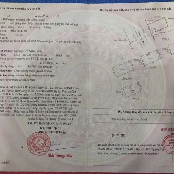 Bán tòa nhà 86 - 88 Pasteur, Phường Bến Nghé, Quận 1