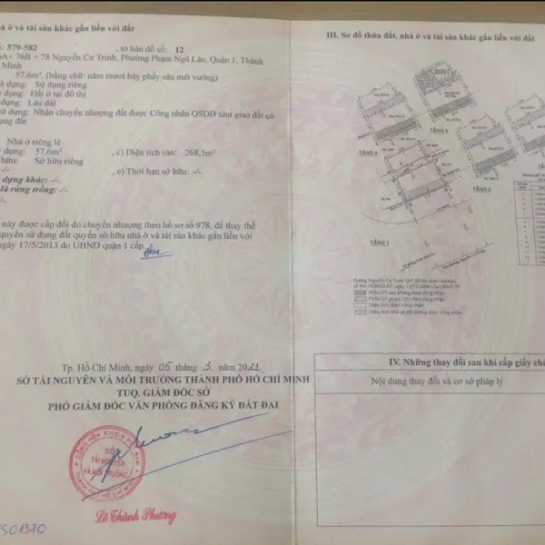 Bán nhà 76A - 76B - 78  Nguyễn Cư Trinh, P. Phạm Ngũ Lão, Quận 1