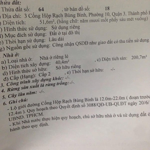 Bán nhà 3 Rạch Bùng Binh, Phường Nhiêu Lộc, Quận 3