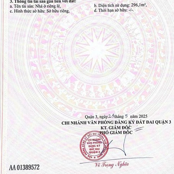 Bán nhà 21A Tú Xương, P. Xuân Hoà, Quận 3