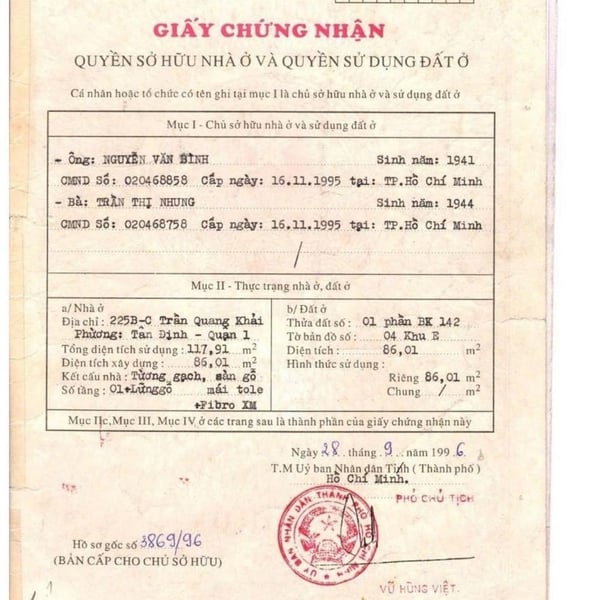 Bán nhà  225B - 225C Trần Quang Khải, Phường Tân Định, Quận 1