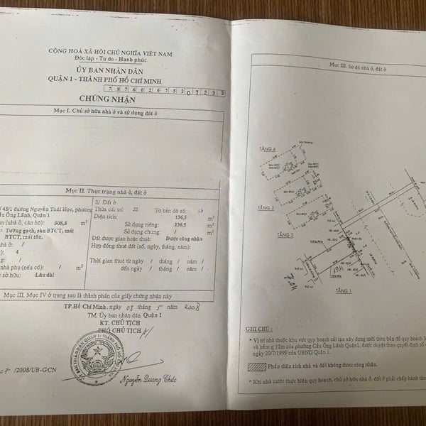Bán nhà 45 Nguyễn Thái Học, P. Cầu Ông Lãnh, Quận 1