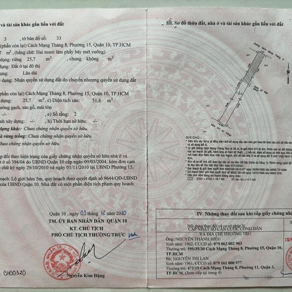 Bán đất 565 - 567 CMT8, P. Diên Hồng, Quận 10