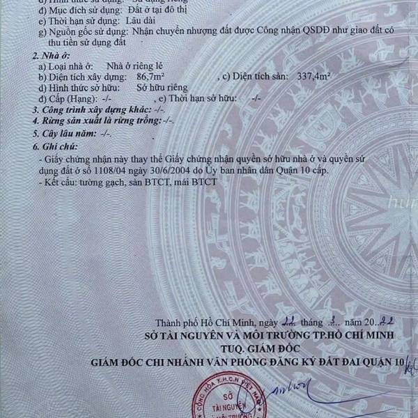 Bán nhà 33 - 35 đường 3/2, Phường 11, Quận 10