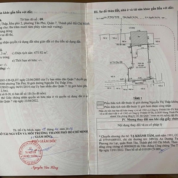 Bán nhà 107 Nguyễn Thị Thập, Phường Tân Mỹ, Quận 7
