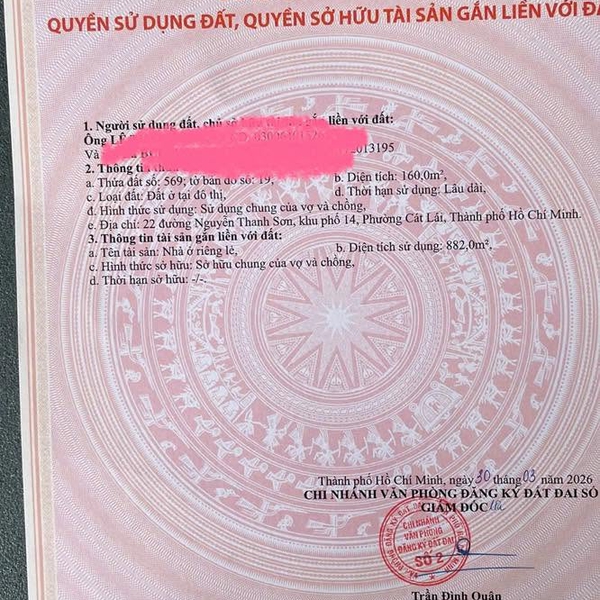 Bán tòa nhà 22 Nguyễn Thanh Sơn, P. Thạnh Mỹ Lợi, Tp. Thủ Đức