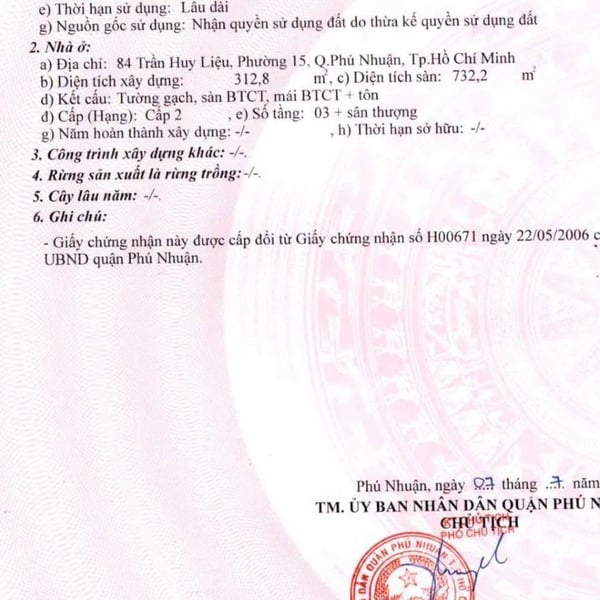 Bán nhà mặt tiền 84 Trần Huy Liệu, Phường Cầu Kiệu, TP.HCM