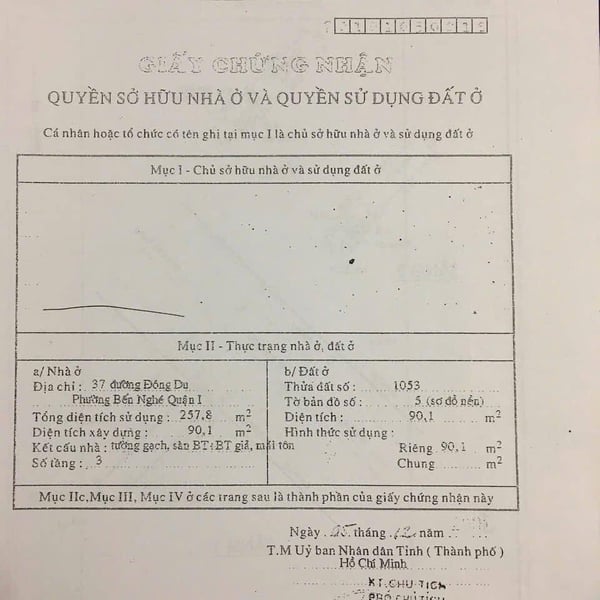 Bán nhà 37 - 39 Đông Du, P. Sài Gòn, Quận 1