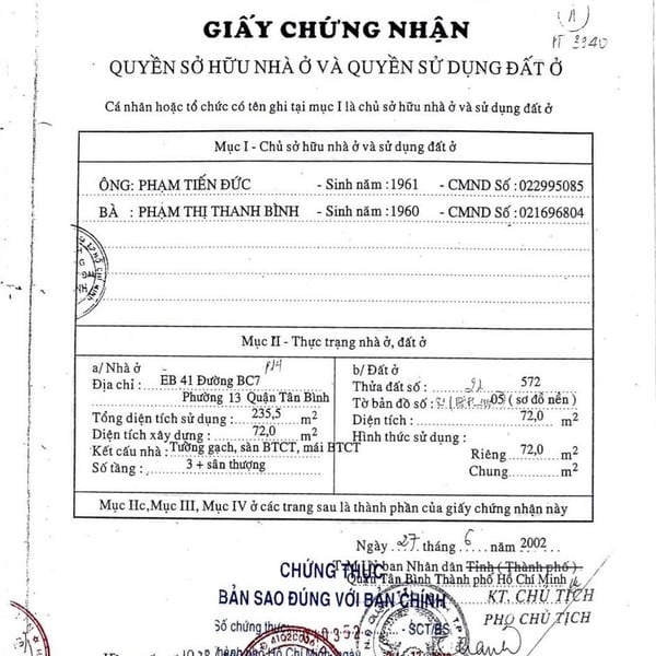 Bán nhà 63 - 65 - 67 Bàu Cát 7, P. Tân Bình, Quận Tân Bình