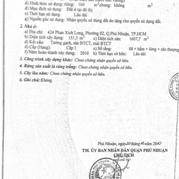 Bán toà nhà 420 - 422 - 424 Phan Xích Long, P. Cầu Kiệu, Quận Phú Nhuận