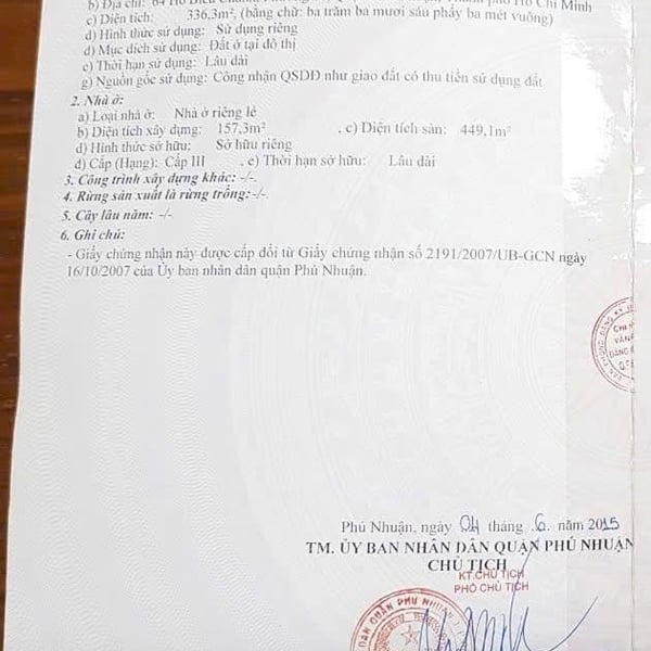 Bán nhà 64 Hồ Biểu Chánh, P. Phú Nhuận, Quận Phú Nhuận 