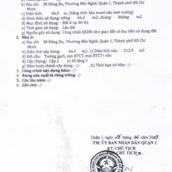 Bán nhà mặt tiền 38 Đông Du, P. Sài Gòn, Quận 1