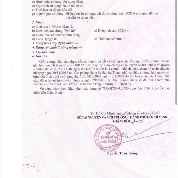 Bán nhà 1039 Hoàng Sa, Phường Nhiêu Lộc, Quận 3