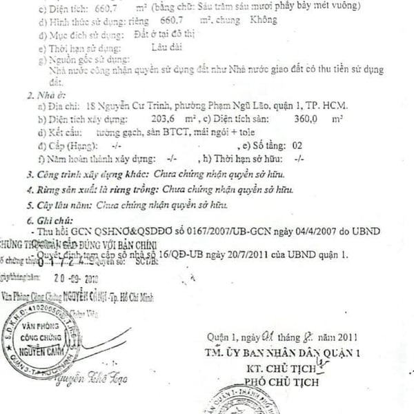 Bán quỹ đất 18 Nguyễn Cư Trinh, P. Cầu Ông Lãnh, Quận 1