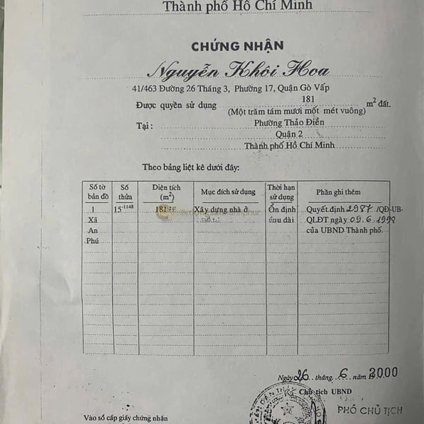 Bán nhà 5 – 7 Đường Số 38, Thảo Điền, Quận 2