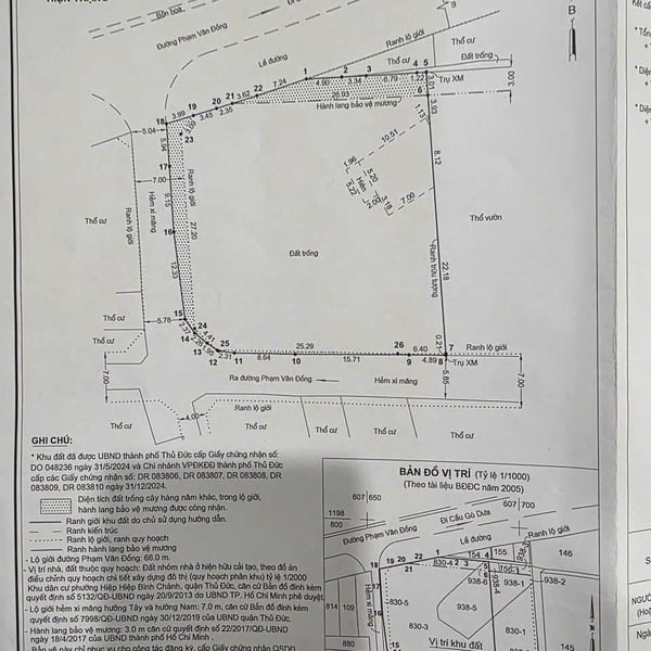 Bán đất 1056 Phạm Văn Đồng, P. Hiệp Bình Chánh, TP. Thủ Đức
