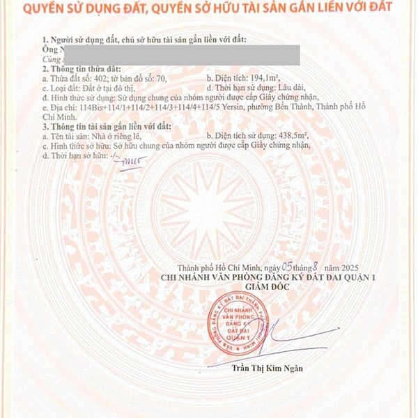 Bán toà nhà 114 - 114/5 Yersin, P. Bến Thành, Quận 1