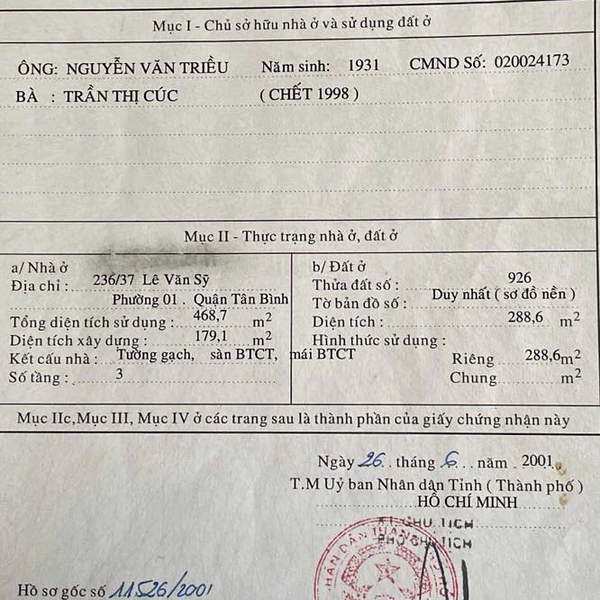 Bán toà nhà 19 Tân Canh P. Tân Sơn Hoà, Quận Tân Bình