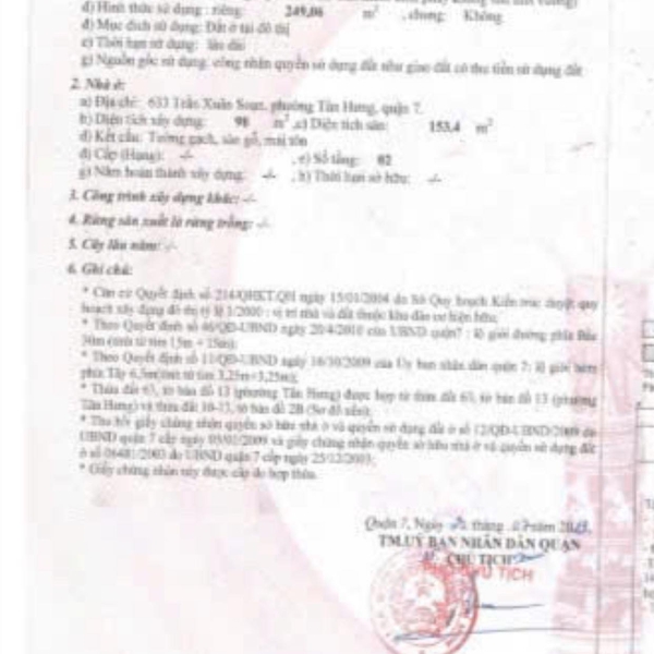 Bán tòa nhà 633 Trần Xuân Soạn, P. Tân Hưng, Quận 7