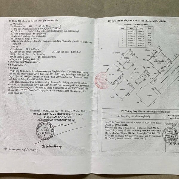 Bán toà nhà 33 Phan Bá Vành, P. Thạnh Mỹ Lợi, Quận 2