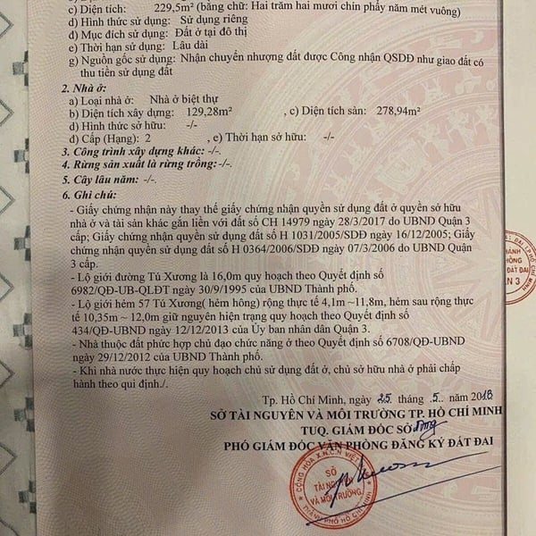 Bán biệt thự 55 Tú Xương, Phường Xuân Hoà, Quận 3