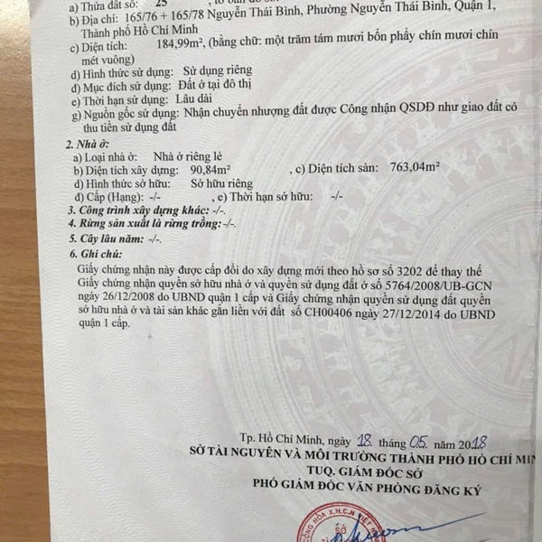 Bán  tòa nhà 165/76-78 Nguyễn Thái Bình, P. Bến Thành, Quận 1