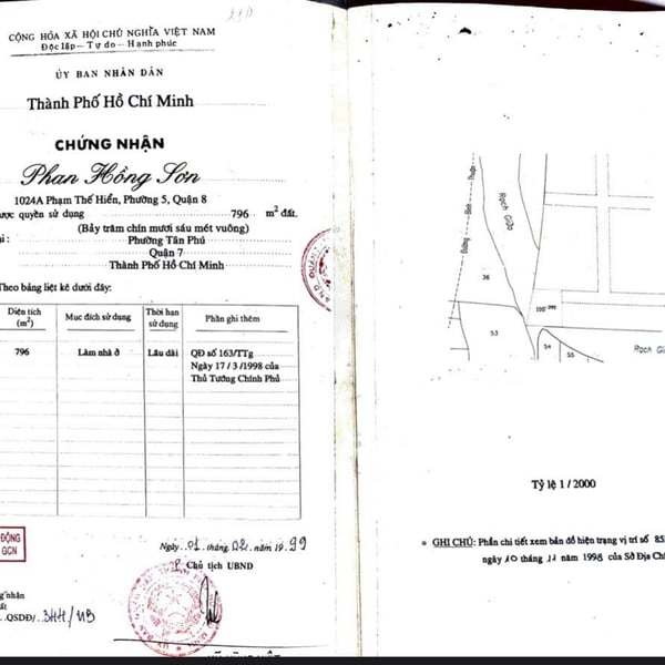 Bán phát mãi đất phường Tân Phú  Q7 -  Diện tích :796m2